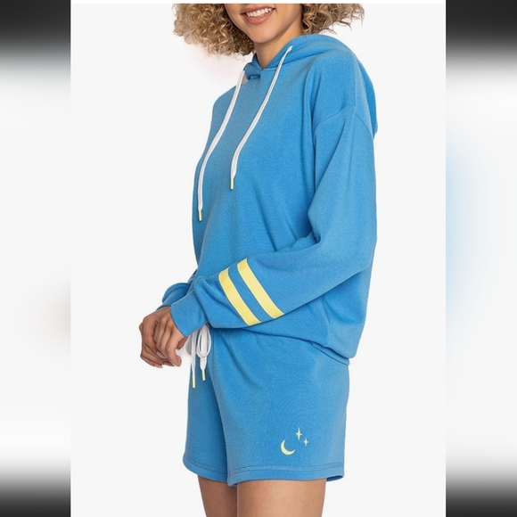 NWT PJ Salvage Large Summer I Turned Pretty  Embroidery Sweatshirt & short set - Picture 2 of 4